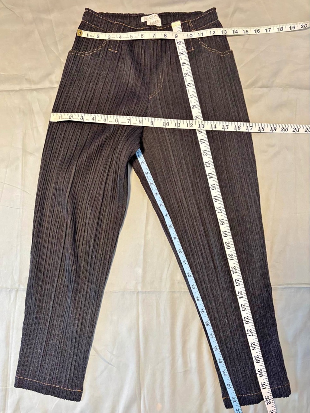 Issey Miyake Pleats Please Denim Transfer Pants